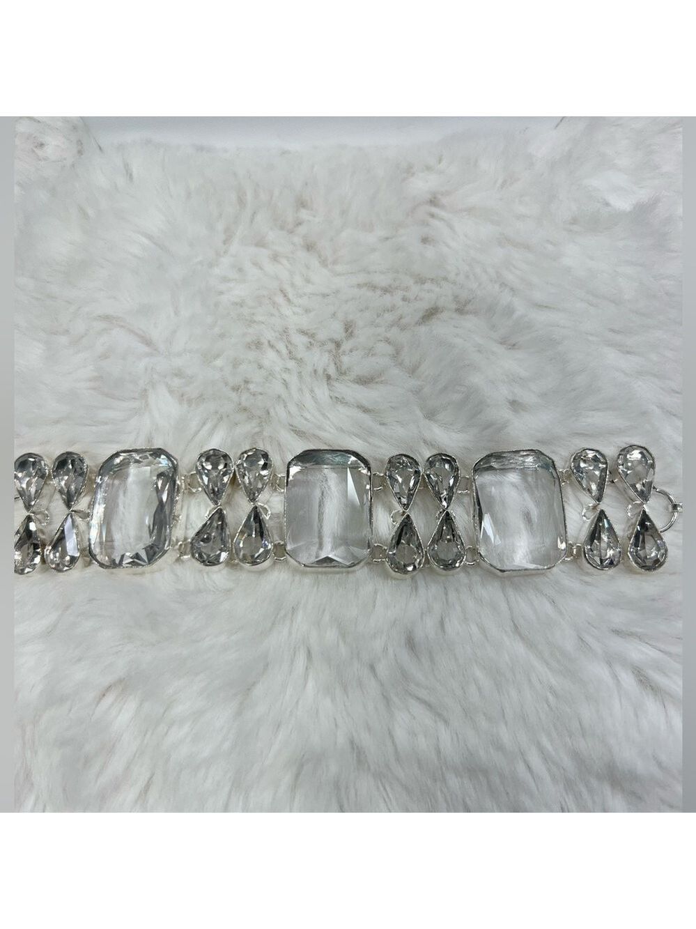 White Topaz 925 Large Necklace & Bracelet Set - Picture 5 of 8